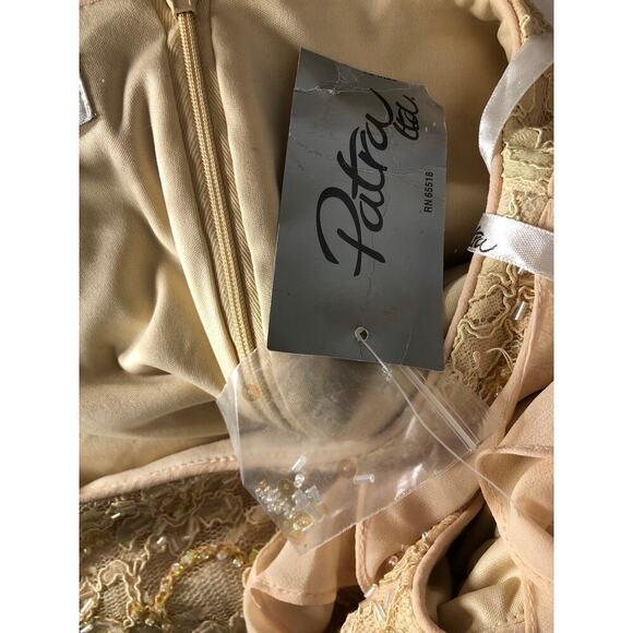 Patra Dress Tiered Beaded Sequin Lace Sleeveless Formal Evening Peach NWT 6 - Picture 4 of 8